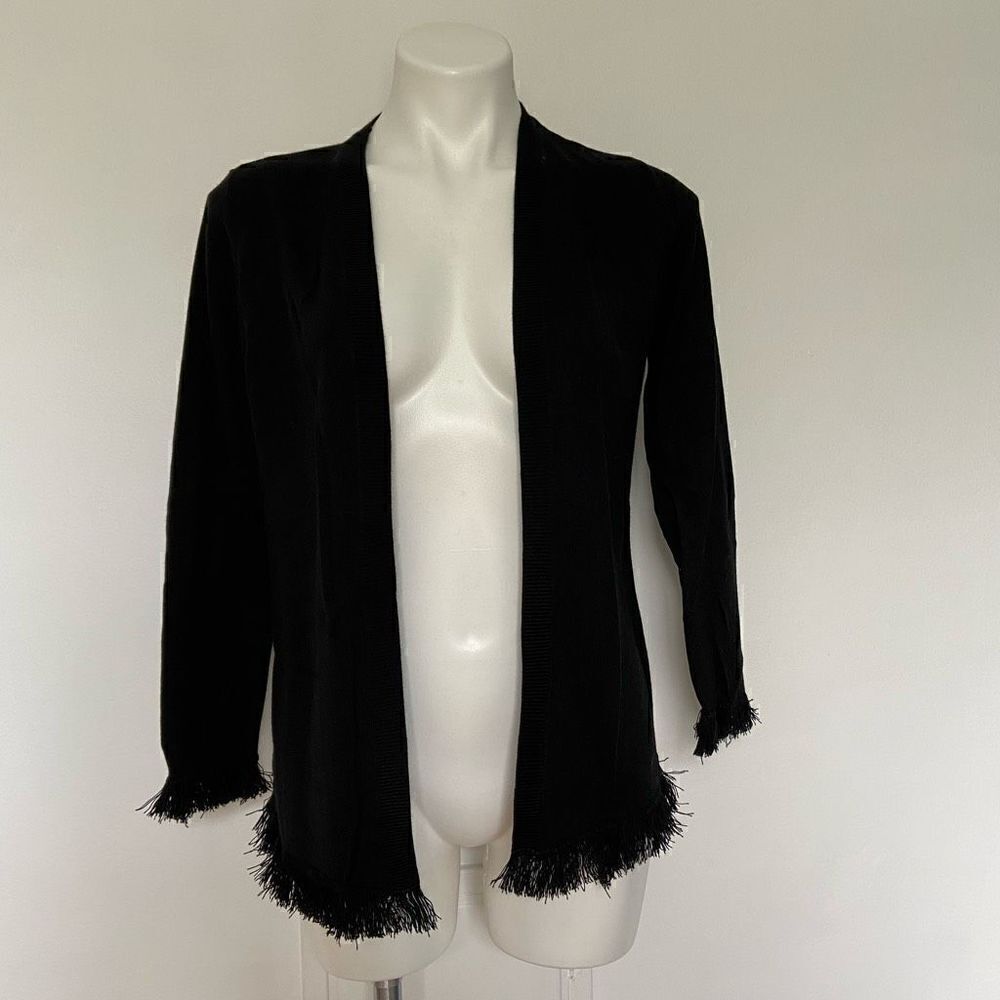 Chicos Feathered Fringe Cardigan 90s Y2K Clueless